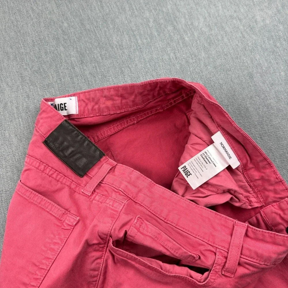 Paige Pants Mens 33 Pink Normandie Straight Leg Chino Stretch Made in USA Casual